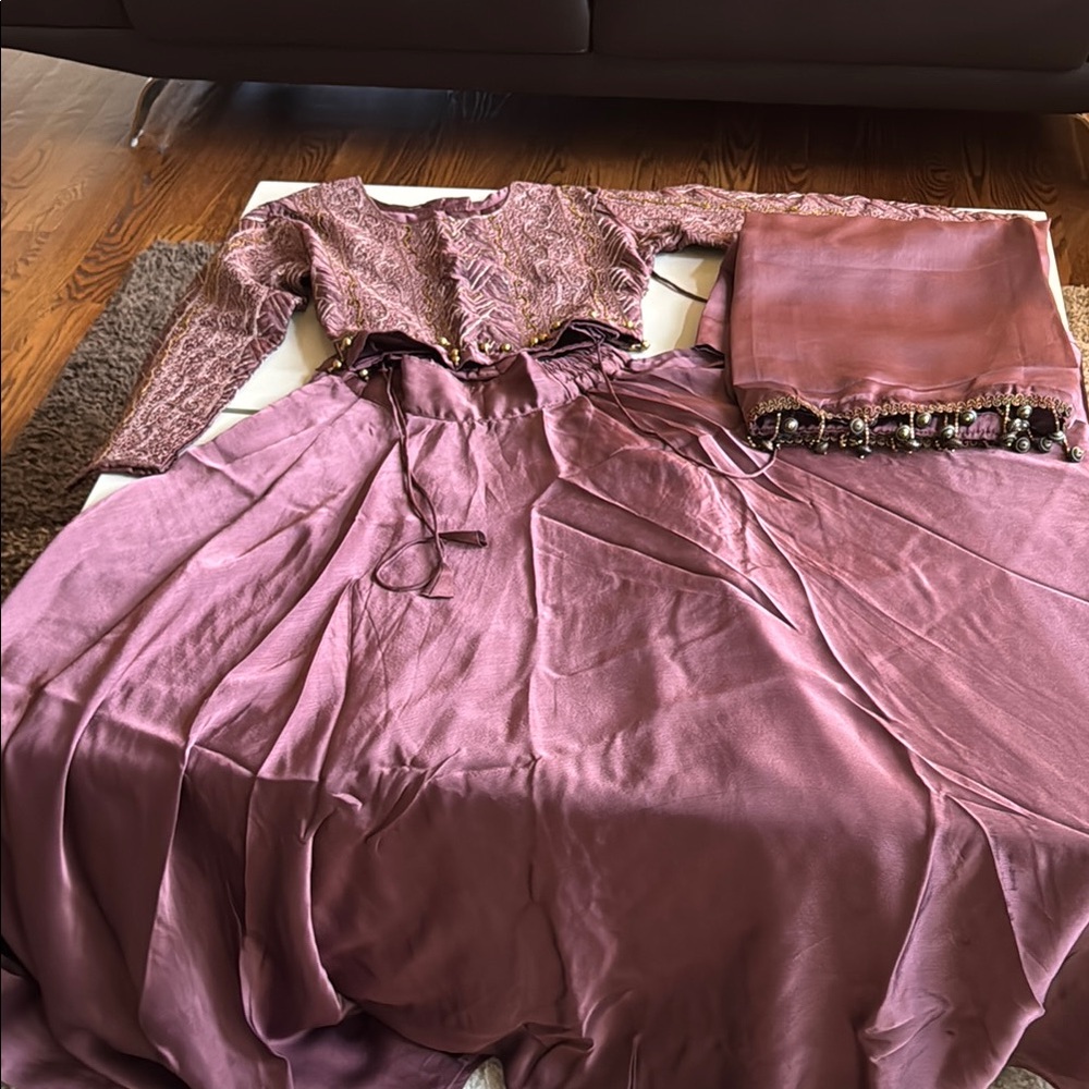 Elegant wine Traditional Outfit lehenga ( final sale)